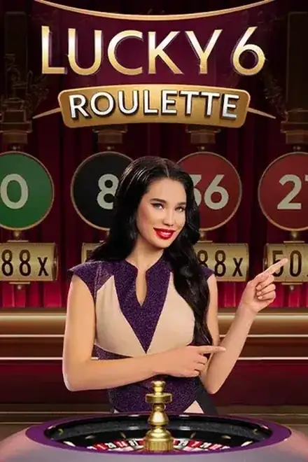 Stół na żywo Lucky 6 Roulette z wyróżnionymi szczęśliwymi numerami