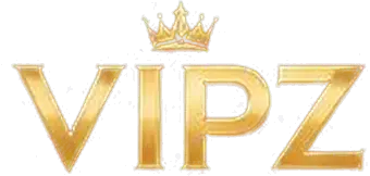 Logo Vipz Casino, złoty monogram w koronie
